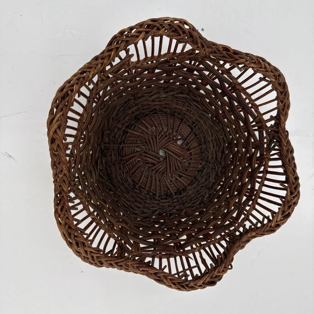 Vintage Set of 3 Wicker Nesting Baskets Handwoven Rattan Boho‎ Farmhouse